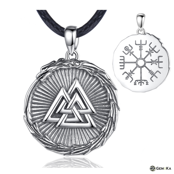 Pendentif amulette Viking Valknut en argent Sterling 925