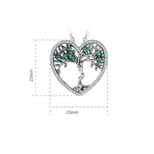 Pendentif Coeur arbre de vie en argent 925 2